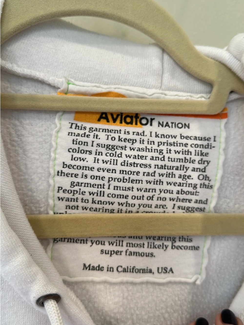 AVIATOR NATION 5 Stripe Full Zip Hoodie Swearshirt (Size XL) - Picture 3 of 8